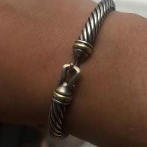 David Yurman 5” coil bracelet. Gold and silver.